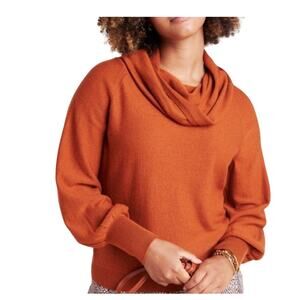 by Anthropologie Jolene Merino Wool Cowl Neck Sweater in Burnt Orange Women's XS